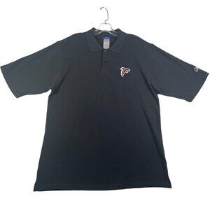 Atlanta Falcons Polo Shirt Mens M Black NFL Reebok Short Sleeve Embroidered NEW
